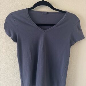 Classic V-Neck Women's Tee in Slate Blue
